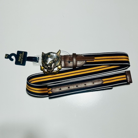 Polo Ralph Lauren Other - MENS POLO RALPH LAUREN TIGER BUCKLE BLUE YELLOW BELT SIZE-42